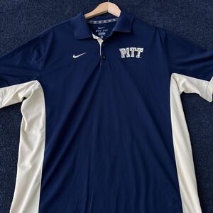 Pittsburgh Panthers Polo Shirt Mens XL Blue NCAA College Football Nike Dri-FIT